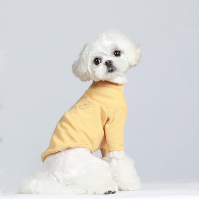 Pet Clothes Dog Shirt Soft Color Shirt Outfit,Dog Fashion T Shirt Pet Apparel for Small Dog and Cat. (S,Yellow)