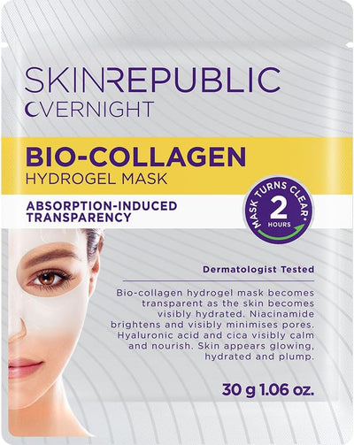 Bio-Collagen Hydrogel Overnight Mask for Glass Skin | Korean Anti-Aging Mask That Melts into Skin | Hydrates, Boosts Elasticity, Reduces Wrinkles, Evens Tone | Clinically-Tested – 30G