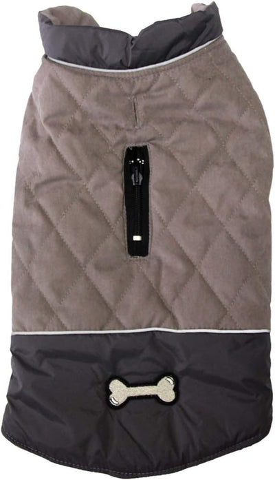 Reversible Dog Coats for Small Dogs Waterproof Warm Dog Jacket for Cold Winter,Grey M