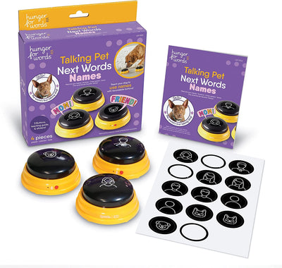 Talking Pet Next Words Names - 3 Piece Set of Recordable Speech Buttons for Dogs, Dog Buttons for Communication