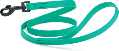 Biothane Waterproof Dog Leash Strong Coated Nylon Webbing with Black Hardware Odor-Proof Easy to Clean High Performance for Small or Large Dogs Made in USA 4 or 6 Ft Lead, Teal