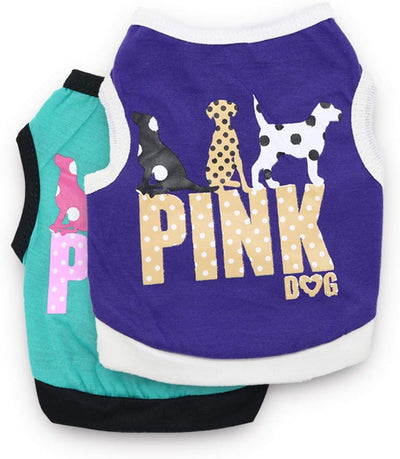 Dog Shirt Pet Stretchy Shirts Pet Dog Clothes Girl Puppy Clothes Dog T Shirt for Small Dogs, Medium, Pack of 2