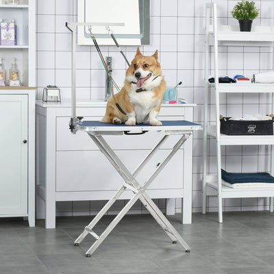 Adjustable Pet Grooming Arm Foldable Grooming Holder W/ Clamp, for Medium Dogs